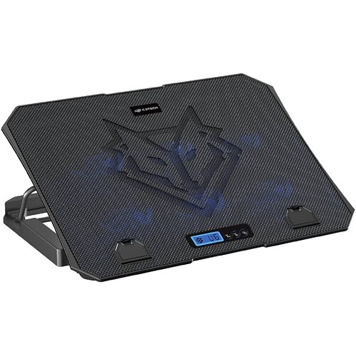C3Tech Base para Notebook Gamer NBC-70BK ate 156" Preto Com 5 opções de inclinação 6 ventiladores Painel digital par