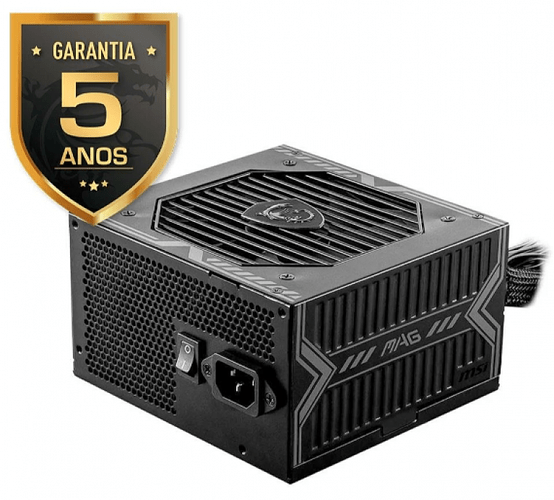 Fonte MSI MAG A650BN 650W 80 Plus Bronze PFC Ativo com cabo Preto 306-7ZP2B22-CE0