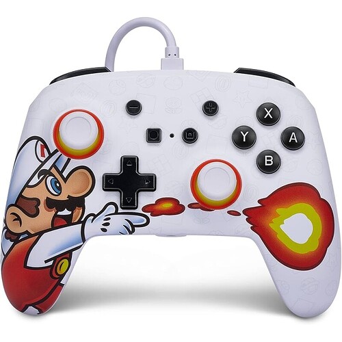 Controle com fio - Power A - para Nintendo Switch - Mario Fireball