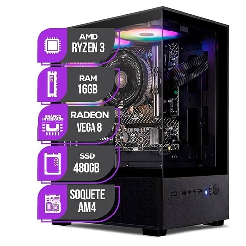 PC Gamer Mancer Ryzen 3 3200G Radeon vega 8 16GB DDR4 SSD 480GB Fonte 400W 80 Plus