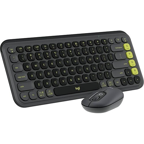 Combo Teclado e Mouse sem fio Logitech POP Icon com Teclas e Botões Personalizáveis Clique Silencioso Easy-Switch para