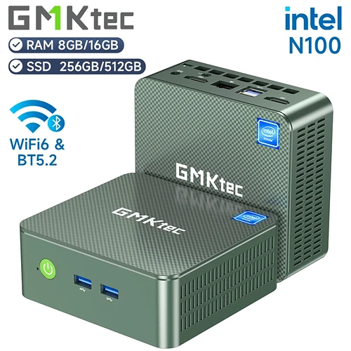 GMKtec-G3 Mini Computador Desktop Intel Lago Alder N100 Windows 11 Pro 8 GB 16GB DDR4 256 512GB PCIe SSD M.2,