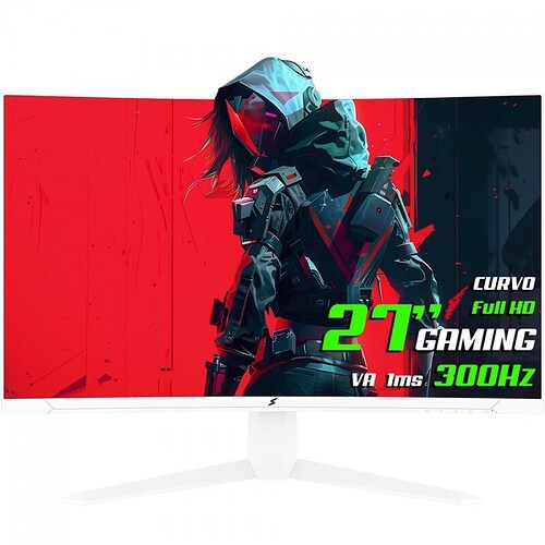 Monitor Gamer SuperFrame UltraX 27 Pol Curvo Full HD Fast VA 1ms 300Hz FreeSync/G-Sync HDMI/DP Branco SFUCW-27300-FHD