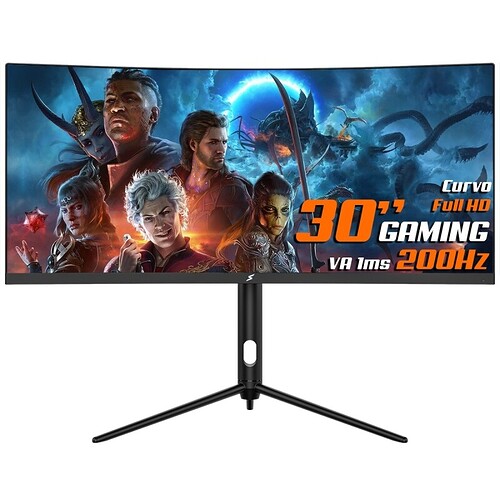Monitor Gamer SuperFrame Elegance Series Black 30" Curvo UltraWide FHD VA 1ms 200Hz FreeSync HDMI/DP - SFEF-3015