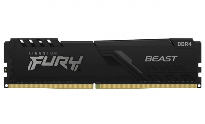 Memória Kingston Fury Beast 8GB 3200MHz DDR4 CL16 Preto KF432C16BB/8