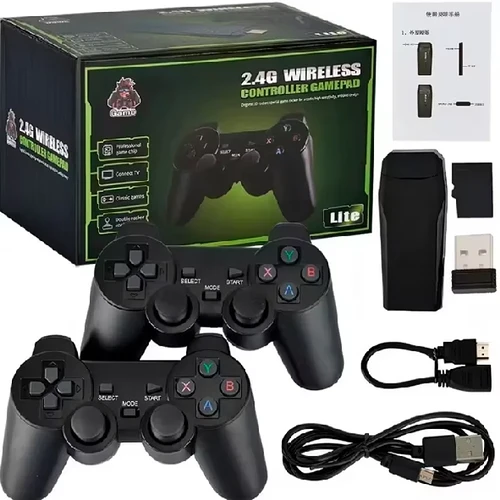 Videogame Stick 4K 64gb 2 Controles Sem Fio Console Portatil Jogos Retro Antigo