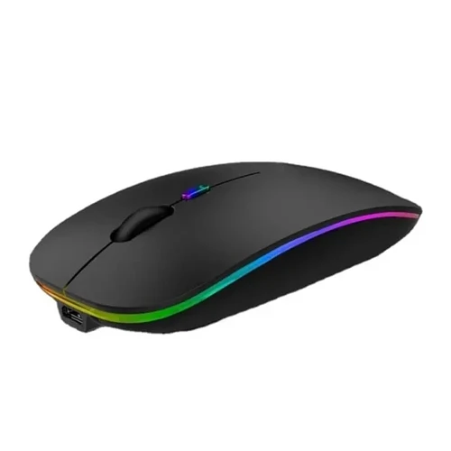 Mouse Sem Fio Recarregável Wireless Bluetooth Óptico LED RGB Colorido Ergonômico 2.4 GHz USB Para Notebook Computador