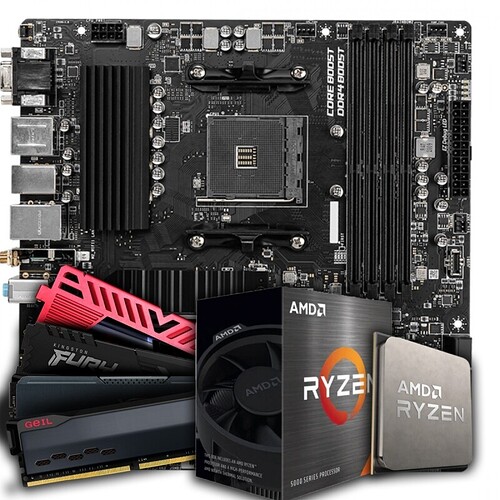 Kit Upgrade AMD Ryzen 5 5600GT Placa Mãe A520 16GB (2X8GB) DDR4