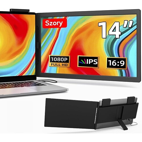 Armazém Brasil Extensor de tela portátil 14" 1080P Dual Screen Monitor portátil de rotação de 250 ° para laptop Tr