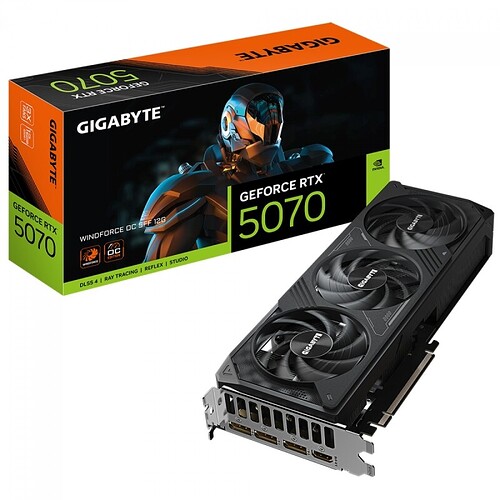 Placa de Vídeo Gigabyte NVIDIA GeForce RTX 5070 Windforce OC SFF 12GB GDDR7 DLSS Ray Tracing GV-N5070WF3OC-12GD
