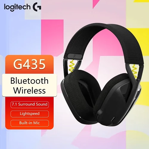 Logitech G435 LIGHTSPEED Bluetooth Wireless Gaming Headset Surround Sound Headphone Over-Ear para PC Laptop Jog