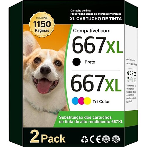 667 667xl tinta Cartude 667xl para 667xl compatível com HP DeskJet Plus 6075 6475 6476 HP DeskJet vantagens da tinta 23