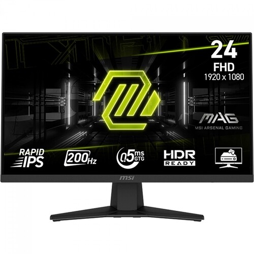 Monitor Gamer MSI MAG 244F 24 Pol Full HD Rapid IPS 0.5ms 200Hz 126% sRGB FreeSync Premium HDMI/DP