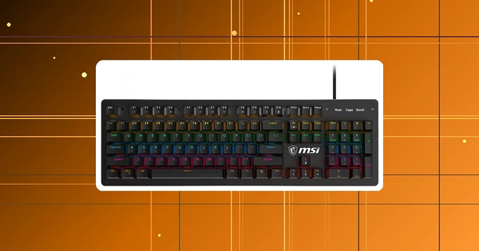 Teclado Mecânico Gamer MSI Forge GK300 RGB ANSI Switch Blue Preto