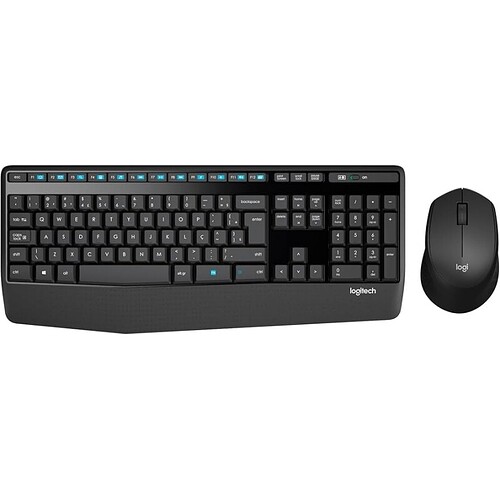 Combo Teclado e Mouse sem fio Logitech MK345 com Teclado com Apoio para as Mãos e Mouse Destro Conexão USB Pilhas Incl