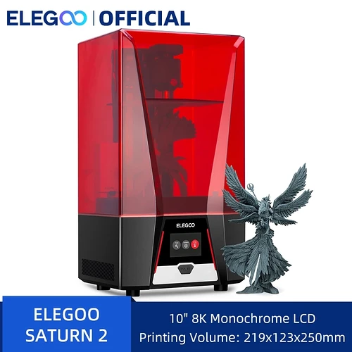 ELEGOO SATURN 2 Mono MSLA Impressora 3D Resina UV Fotopolimerção 8K LCD Impressora 3D 10 ''8K LCD Tamanho de impressã