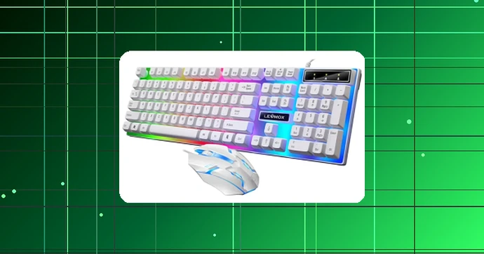 Teclado e Mouse Gamer LED RGB Com Fio Usb Branco Original Lehmox
