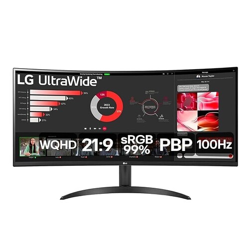 Monitor LG 34" 100Hz 5ms UltraWide Curvo 34WR50QC-B.AWZM