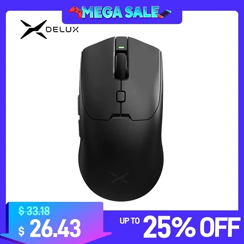 Delux m700ultra 8k mouse para jogos sem fio paw3950 30000dpi 59g leve 8khz taxa de pesquisa ttc codificador de ouro para
