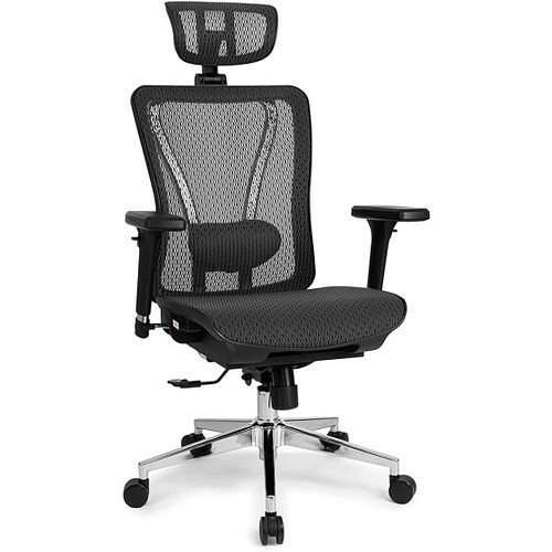 Cadeira Escritório Ergonomica DT3 Moira com revestimento Mesh Vidartex™, estrutura em alumínio