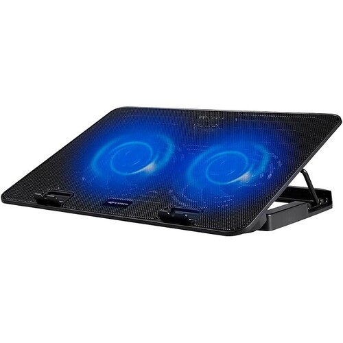 C3Tech Base para Notebook NBC-50BK 156" Refrigerada com 2 Coolers Led de Iluminacao Azul Inclinacao Ajustável em 5 nive