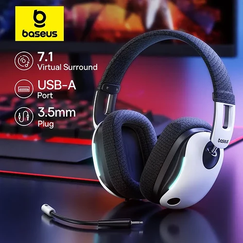 Baseus GoPlay 1 Max Gaming Headset 3.5mm jack & USB com Fio para PS5/PS4/XBOX/Windows/Switch/Mobile 7.1 Virt