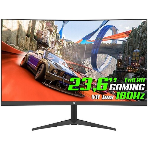 Monitor Gamer SuperFrame Precision Ultra V3 23.6 Pol Curvo Full HD VA 1ms 180Hz RGB FreeSync/G-Sync HDMI/DP SF