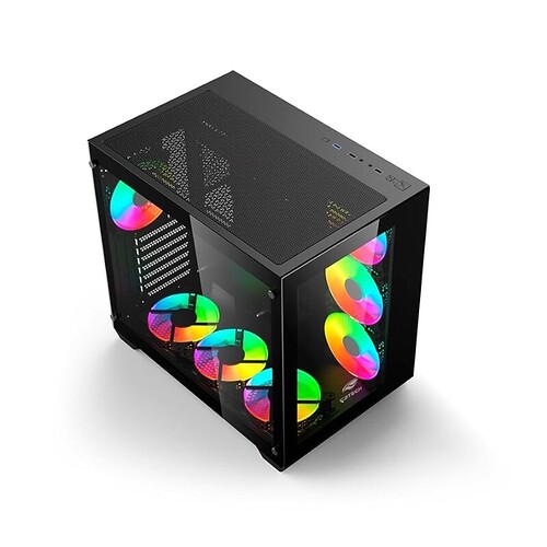 Gabinete AQUARIUS Gamer C3Tech MT-G910BK Preto frontal e lateral de vidro temperado USB 2.0 3.0 Conector P2 para Audio e