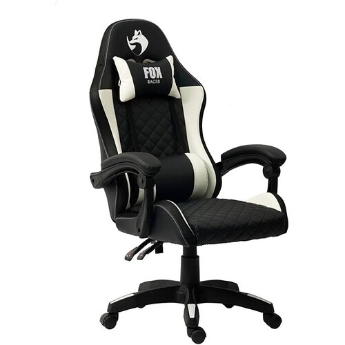 Cadeira Gamer Fox Vulpes Com Ajuste Reclinável Com Almofadas Até 110kg Branco