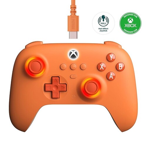 8Bitdo Ultimate C Wired Controller for Xbox com Hall Effect Joysticks e Triggers RGB Lighting Fire Ring Compatível com