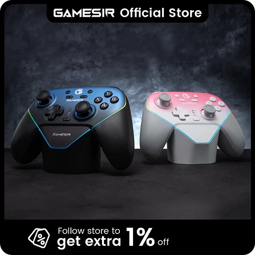 Controlador de interruptor sem fio GameSir Super Nova com estação de carregamento joystick de efeito Hall para PC Nin