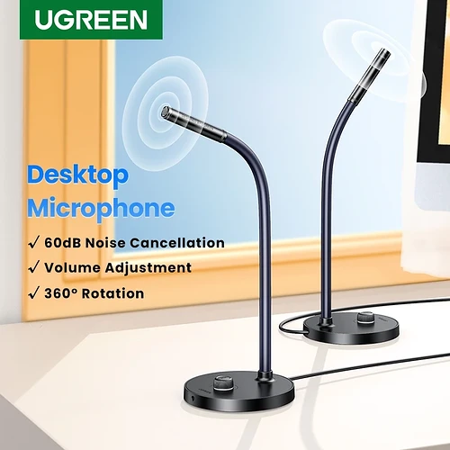 Ugreen usb microfone desktop computador pc mic para youtube streaming podcasting gaming mic para mac windows microfone