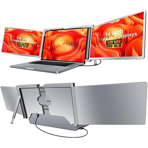 17.3" FHD IPS Monitor Portátil para Laptop 1920 X 1080 Monitor Triplo Extensor de monitor de laptop para Mac/Windows Ty
