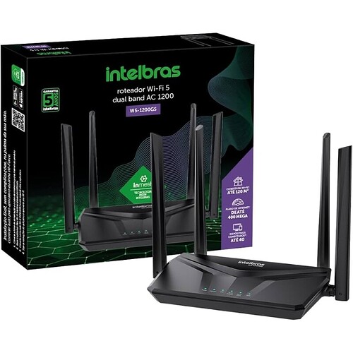 Roteador Wi-fi W5 1200GS Preto Intelbras