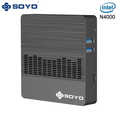 Mini PC SOYO M2: Poderoso 6 GB de RAM 64 GB EMMC Intel N4000 Windows 11 - Compacto e Ideal para Casa Negócios e Jog