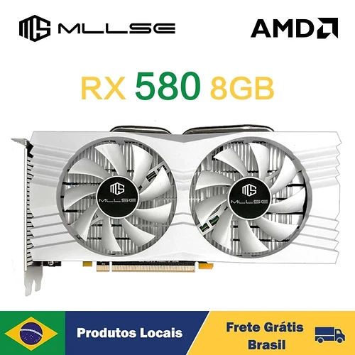 Placa gráfica MLLSE AMD Placa De Video RX 580 8GB Gaming GDDR5 256Bit PCI-E 3.0 × 16 Radeon