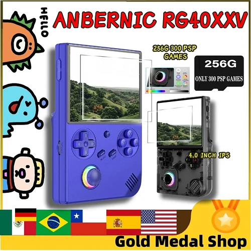 Anbernic rg 40xxv rg40xxv console de jogos portátil retrô consoles de videogame suporte saída 5g wifi sistema linux b