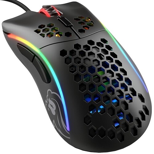 Glorious Mouse para jogos modelo D (menos) com fio - design de favo de mel superleve de 61 g RGB ergonômico sensor Pixa