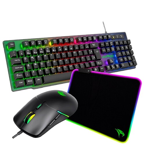Combo Teclado Mouse e Mousepad Speed Viper Pro Gamer Viper 417 Preto