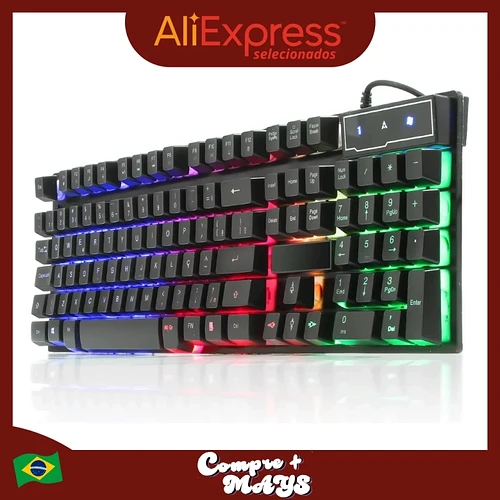 Teclado Gamer Semi Mecânico Led Luminoso Profissional Abnt2 Brasil Domine o Jogo Ilumine Jogada Performance e Jogabili
