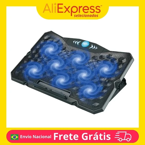 Suporte Notebook Cooler Oberon ORSP252 USB 8 Ventoinhas Regulagem Altura Angulo Ajustavel Base Refrigeração 12 por 19
