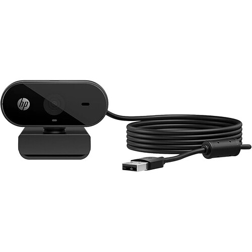 Webcam 1080p HP 320 - com Ajuste Automático de Luz Conexão USB Plug and Play Ângulo Largo de 66 Graus Imagem Full HD