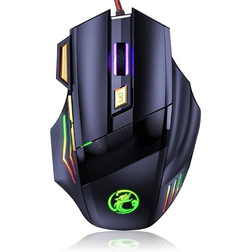Mouse Gamer RGB 7 Botões 3.200 DPI Ajustável Iluminação LED RGB Alta Precisão e Velocidade para Jogos Trabalho e Es
