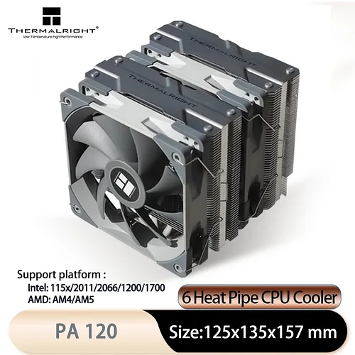Thermalright PA120 AGHP 3.0 tubo de calor radiador refrigerado a ar 6 tubos de calor torres duplas ventila