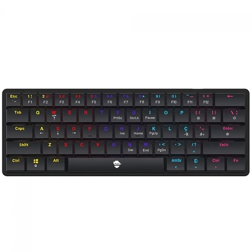Teclado Mecânico Gamer Ninja Black Thorne Switch Red Low Profile ABNT2 60% Black GN-KB-BTRD60BRUAB