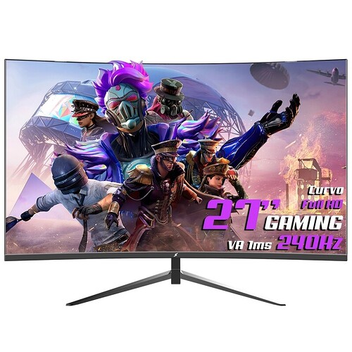 Monitor Gamer SuperFrame Precision 27 Pol Curvo Full HD 1ms 240Hz FreeSync HDMI/DP SFP2702G
