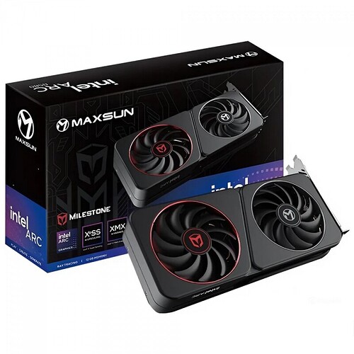 Placa De Vídeo Maxsun Intel Arc B570 Milestone 10GB GDDR6 XeSS Ray Tracing