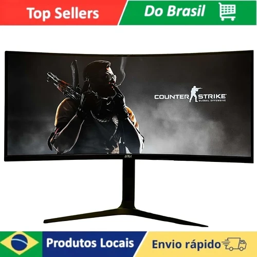 Monitor Gamer Ultrawide 34 Polegadas 165Hz 1ms Resolução WQHD Preto HDMI - Design Ergonômico