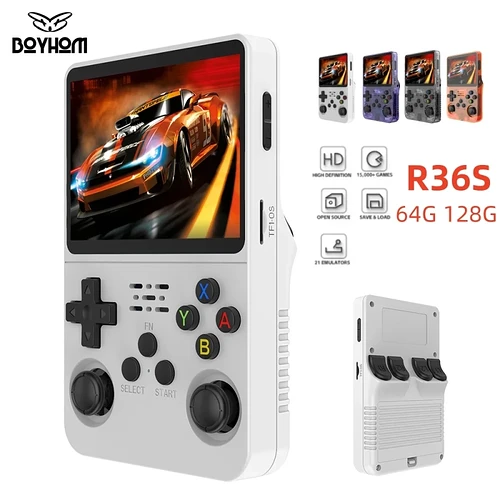 Open Source R36S Retro Handheld Video Game Console Sistema Linux 3.5 Polegada Tela IPS Leitor de Bolso Portátil 64G