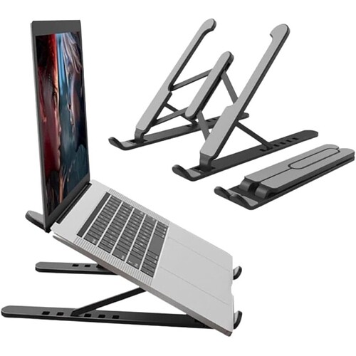 Suporte Notebook Ajustável Base Tablet Netbook Ergonômico Dobrável Regulável Leve Apoio Universal TAMO (PRETO)
